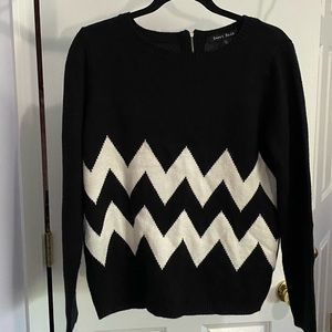 Sweet Rain: Black and White Zig Zag Sweater